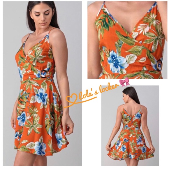 Tropical Floral Print Mini Dress - Picture 3 of 8